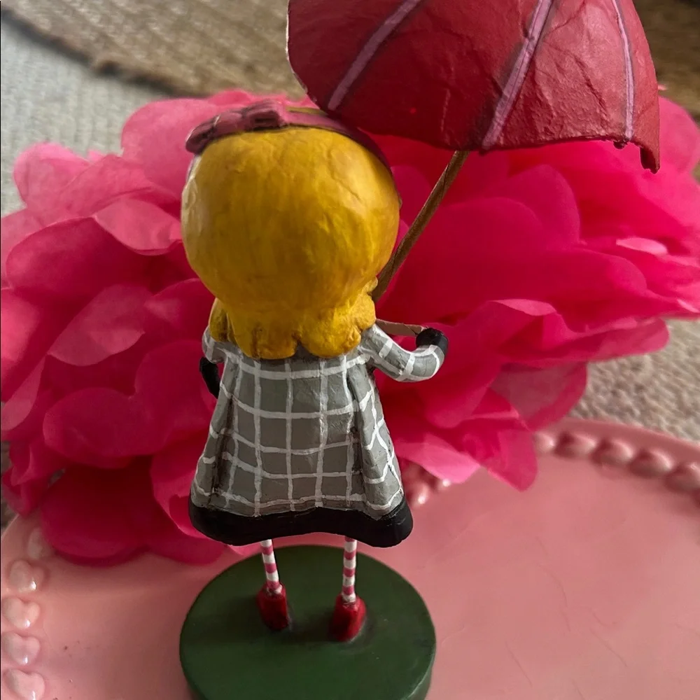Lori Mitchell Charming Girl Figurine with Red Umbrella - Picture 2 of 4